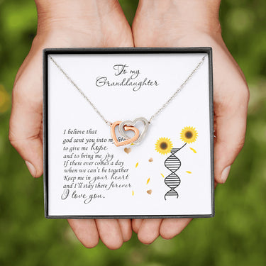 custom Interlocked Heart Necklace To My Granddaughter Keep Me In Your Heart, Gifts For Granddaughter From Grandmother, granddaughter Birthday, Gifts for girl, Gifts for her, Gifts for woman Birthday
